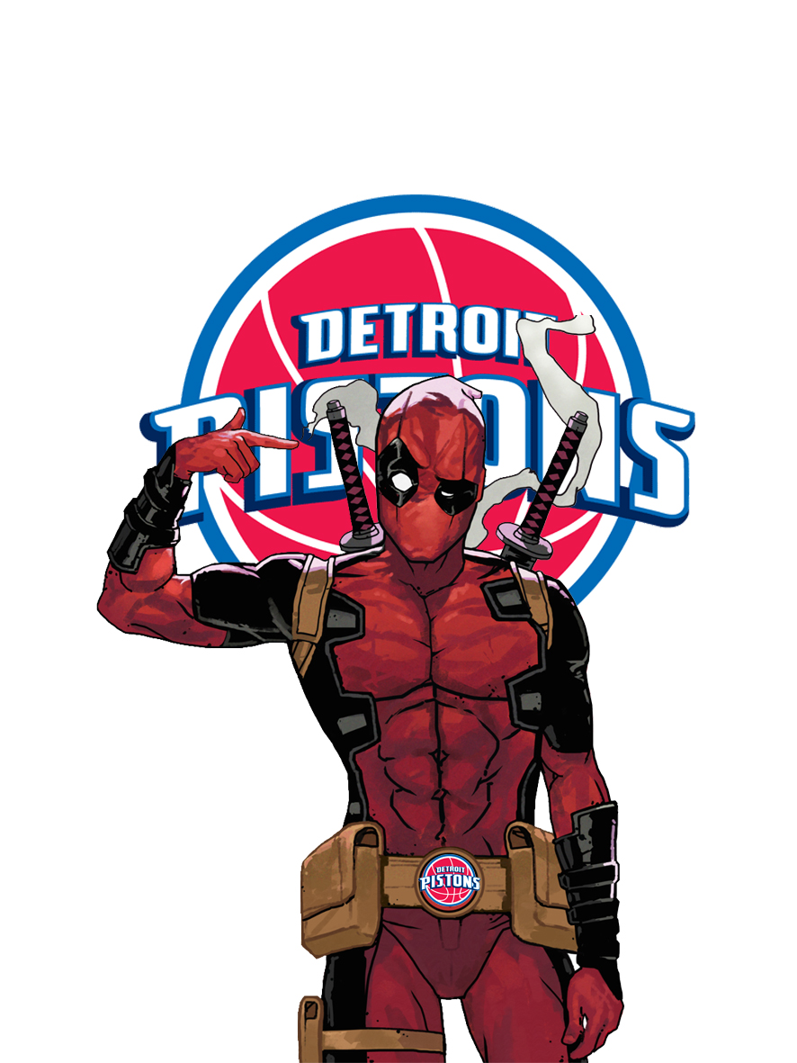 Detroit Pistons Deadpool Logo vinyl decal